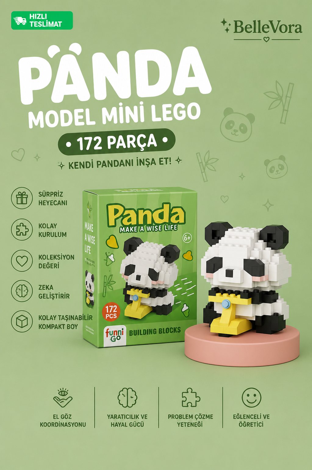 CUTE PANDA🐼 (SEVİMLİ PANDA) MİNİ LEGO