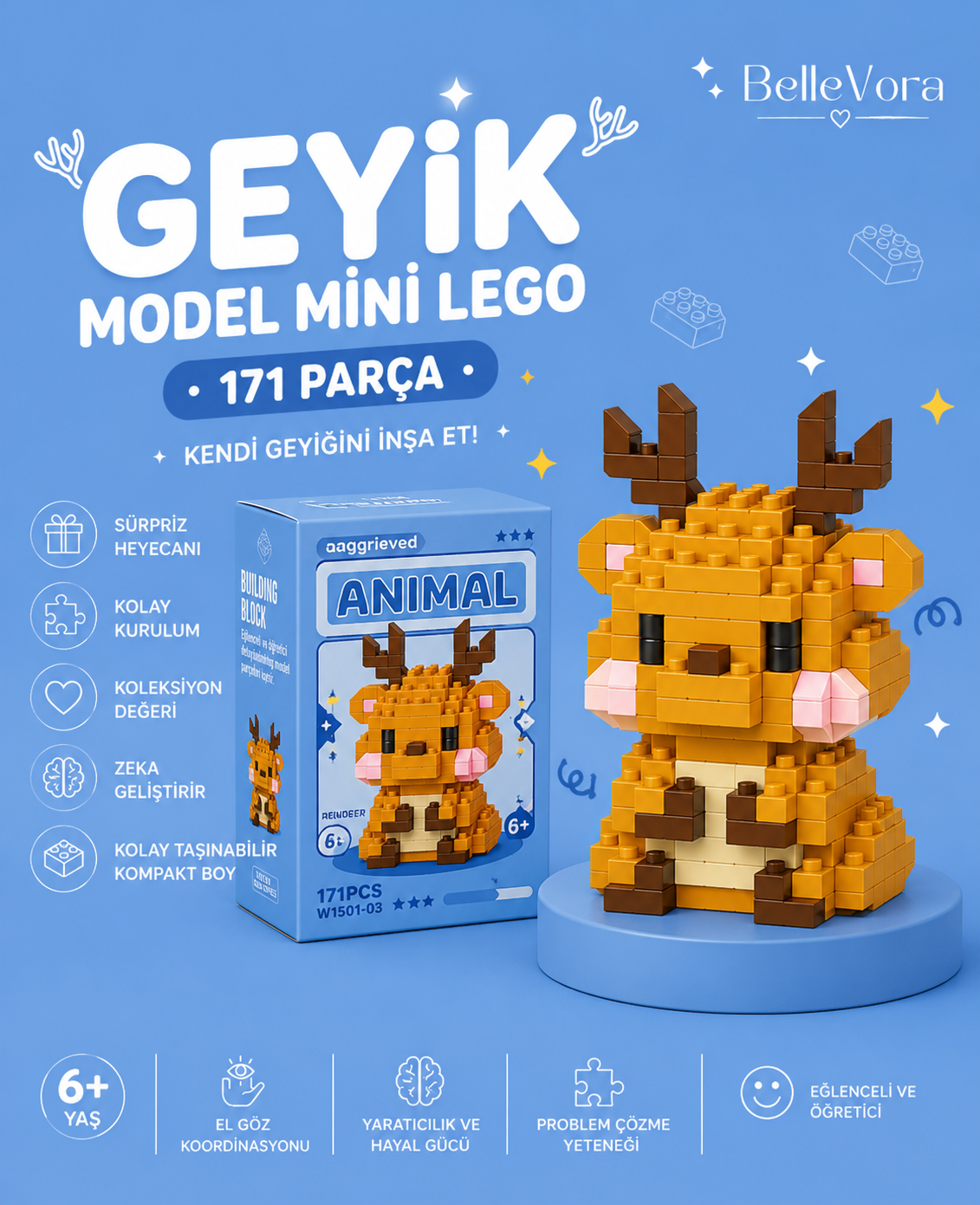 CUTE REINDEER🦌 (SEVİMLİ REN GEYİĞİ) MİNİ LEGO