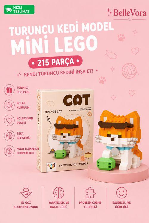 CUTE ORANGE CAT🐈 (SEVİMLİ TURUNCU KEDİ) MİNİ LEGO