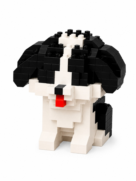 SEVİMLİ SİYAH BEYAZ KÖPEK MİNİ LEGO